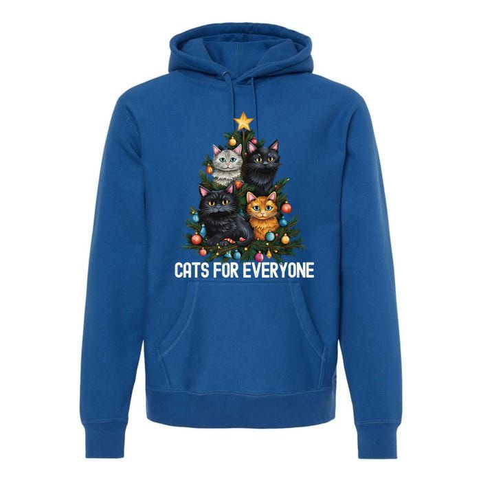 Cats For Everybody Christmas Tree Gift Premium Hoodie