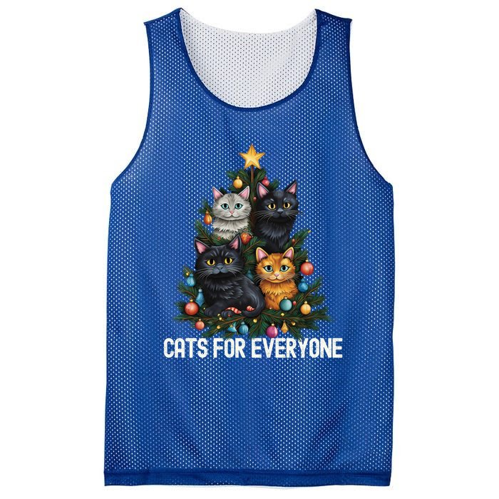 Cats For Everybody Christmas Tree Gift Mesh Reversible Basketball Jersey Tank