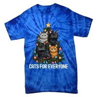 Cats For Everybody Christmas Tree Gift Tie-Dye T-Shirt