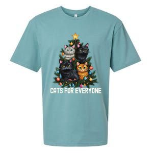 Cats For Everybody Christmas Tree Gift Sueded Cloud Jersey T-Shirt