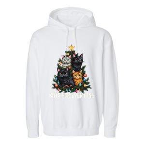 Cats For Everybody Christmas Tree Gift Garment-Dyed Fleece Hoodie