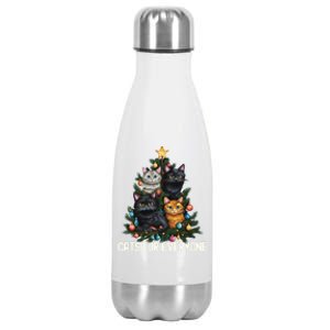 Cats For Everybody Christmas Tree Gift Stainless Steel Insulated Water Bottle