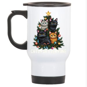 Cats For Everybody Christmas Tree Gift Stainless Steel Travel Mug