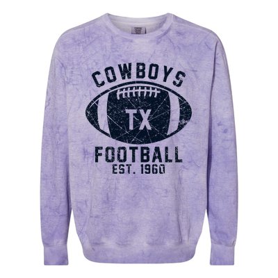 Cowboys Football Est 1960 Colorblast Crewneck Sweatshirt