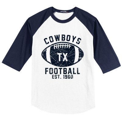 Cowboys Football Est 1960 Baseball Sleeve Shirt