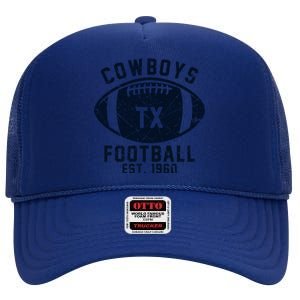 Cowboys Football Est 1960 High Crown Mesh Back Trucker Hat