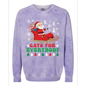 Cats For Everybody Funny Christmas Santa Cat Lovers Great Gift Colorblast Crewneck Sweatshirt