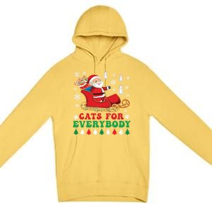 Cats For Everybody Funny Christmas Santa Cat Lovers Great Gift Premium Pullover Hoodie