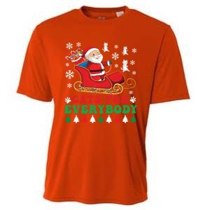 Cats For Everybody Funny Christmas Santa Cat Lovers Great Gift Cooling Performance Crew T-Shirt