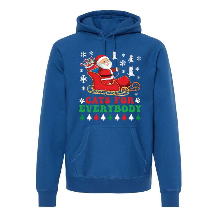 Cats For Everybody Funny Christmas Santa Cat Lovers Great Gift Premium Hoodie