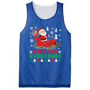 Cats For Everybody Funny Christmas Santa Cat Lovers Great Gift Mesh Reversible Basketball Jersey Tank