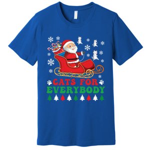 Cats For Everybody Funny Christmas Santa Cat Lovers Great Gift Premium T-Shirt