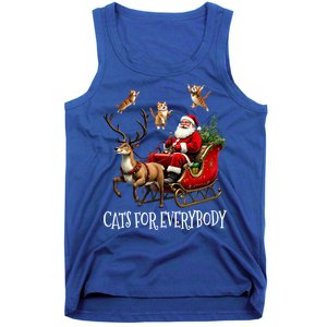 Cats For Everybody Christmas Cat Funny Xmas Santa Gift Tank Top