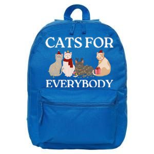 Cats For Everybody Santa Hat Kitties Merry Christmas Costume Gift 16 in Basic Backpack