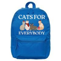 Cats For Everybody Santa Hat Kitties Merry Christmas Costume Gift 16 in Basic Backpack