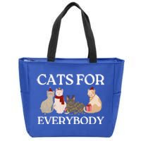 Cats For Everybody Santa Hat Kitties Merry Christmas Costume Gift Zip Tote Bag