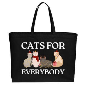 Cats For Everybody Santa Hat Kitties Merry Christmas Costume Gift Cotton Canvas Jumbo Tote