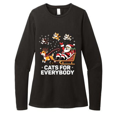 Cats For Everybody Funny Christmas Cat Xmas Women Santa Womens CVC Long Sleeve Shirt