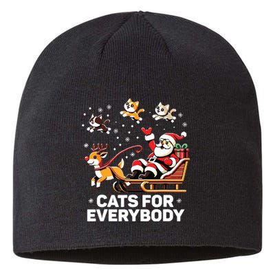 Cats For Everybody Funny Christmas Cat Xmas Women Santa Sustainable Beanie