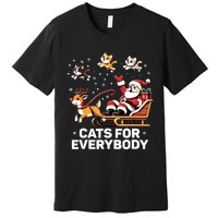 Cats For Everybody Funny Christmas Cat Xmas Women Santa Premium T-Shirt