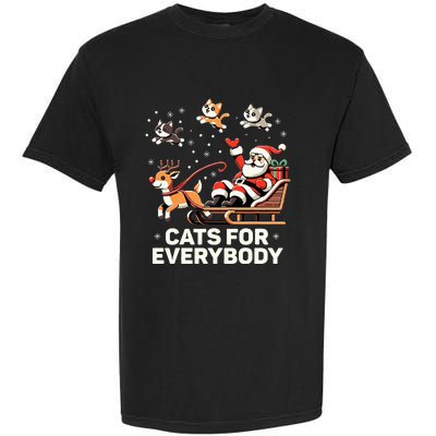 Cats For Everybody Funny Christmas Cat Xmas Santa Garment-Dyed Heavyweight T-Shirt