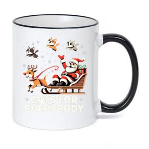 Cats For Everybody Funny Christmas Cat Xmas Santa 11oz Black Color Changing Mug