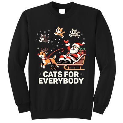 Cats For Everybody Funny Christmas Cat Xmas Santa Sweatshirt