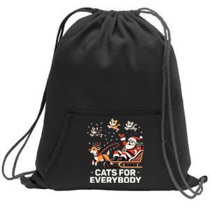 Cats For Everybody Funny Christmas Cat Xmas Santa Sweatshirt Cinch Pack Bag