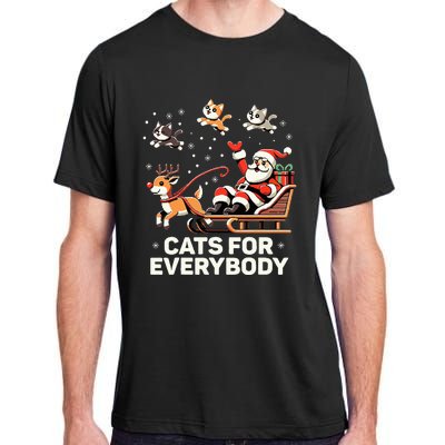 Cats For Everybody Funny Christmas Cat Xmas Santa Adult ChromaSoft Performance T-Shirt