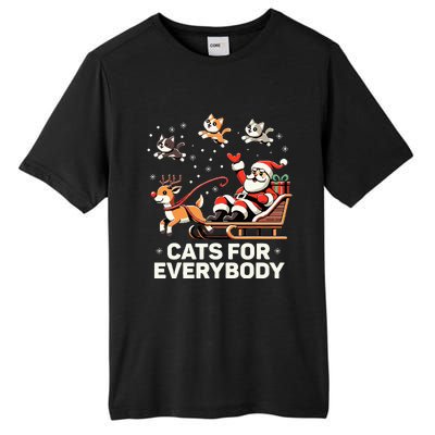 Cats For Everybody Funny Christmas Cat Xmas Santa Tall Fusion ChromaSoft Performance T-Shirt