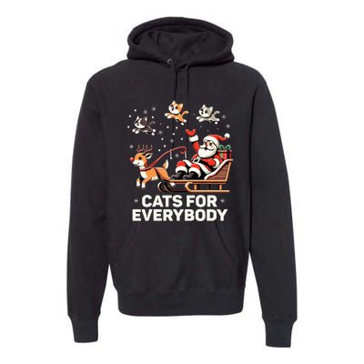 Cats For Everybody Funny Christmas Cat Xmas Santa Premium Hoodie