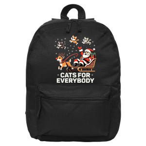 Cats For Everybody Funny Christmas Cat Xmas Santa 16 in Basic Backpack