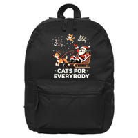 Cats For Everybody Funny Christmas Cat Xmas Santa 16 in Basic Backpack