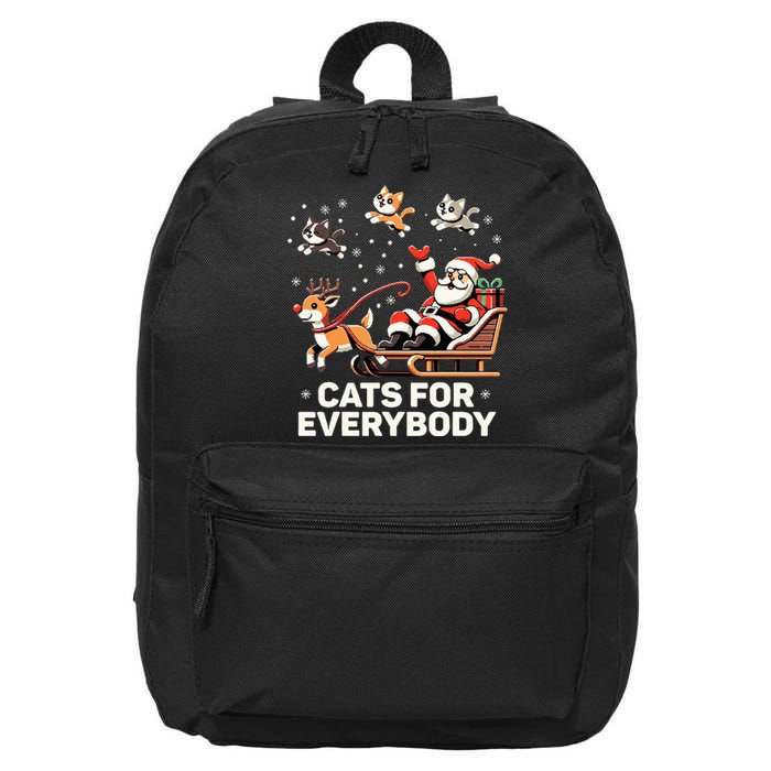 Cats For Everybody Funny Christmas Cat Xmas Santa 16 in Basic Backpack