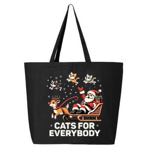 Cats For Everybody Funny Christmas Cat Xmas Santa 25L Jumbo Tote