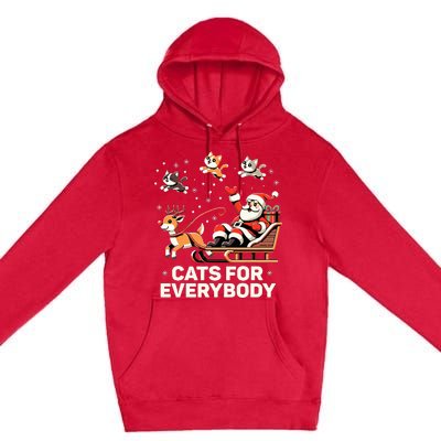 Cats For Everybody Funny Christmas Cat Xmas Santa Premium Pullover Hoodie