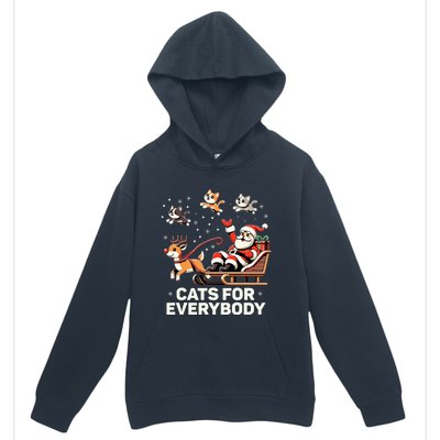 Cats For Everybody Funny Christmas Cat Xmas Santa Urban Pullover Hoodie