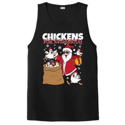 Chickens For Everybody Funny Santa Christmas Chicken PosiCharge Competitor Tank