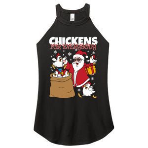 Chickens For Everybody Funny Santa Christmas Chicken Women's Perfect Tri Rocker Tank