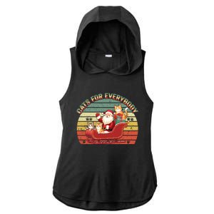 Cats For Everybody Santa Christmas Cat Lovers Gift Ladies PosiCharge Tri-Blend Wicking Draft Hoodie Tank