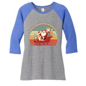 Cats For Everybody Santa Christmas Cat Lovers Gift Women's Tri-Blend 3/4-Sleeve Raglan Shirt