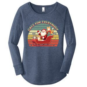 Cats For Everybody Santa Christmas Cat Lovers Gift Women's Perfect Tri Tunic Long Sleeve Shirt