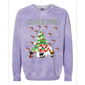 Cats For Everybody Funny Christmas Colorblast Crewneck Sweatshirt