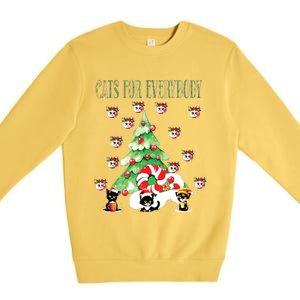 Cats For Everybody Funny Christmas Premium Crewneck Sweatshirt