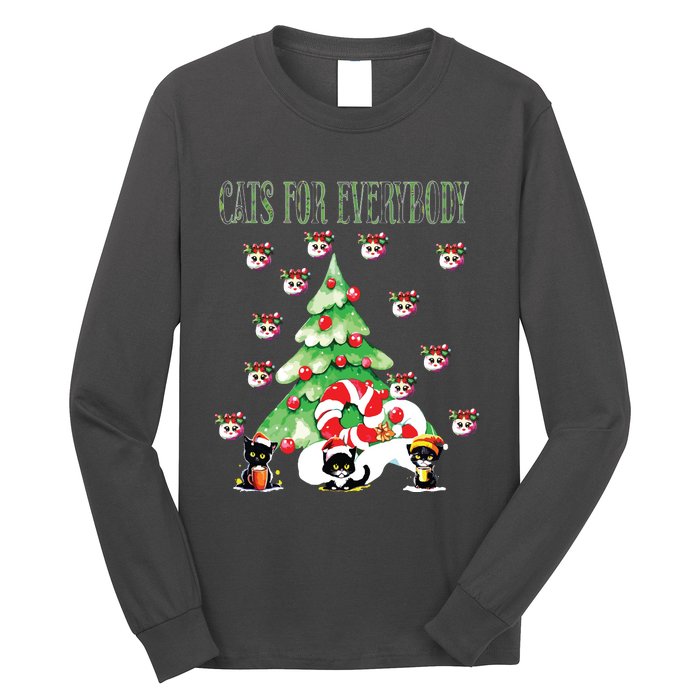 Cats For Everybody Funny Christmas Long Sleeve Shirt