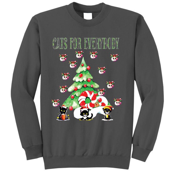 Cats For Everybody Funny Christmas Tall Sweatshirt