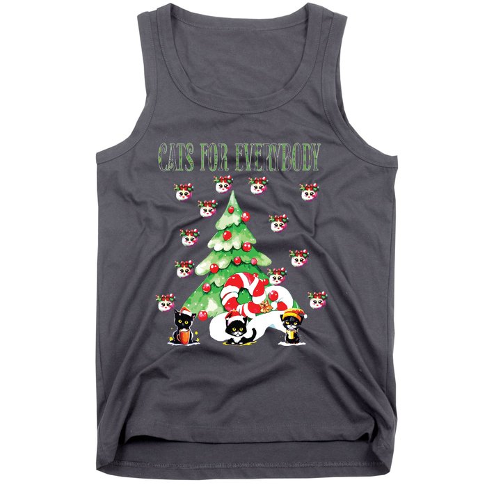 Cats For Everybody Funny Christmas Tank Top