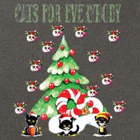 Cats For Everybody Funny Christmas Cotton Canvas Backpack