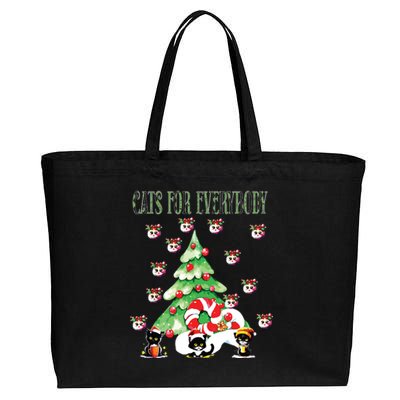 Cats For Everybody Funny Christmas Cotton Canvas Jumbo Tote