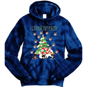 Cats For Everybody Funny Christmas Tie Dye Hoodie